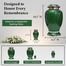 Load image into Gallery viewer, At Peace Memorials Hotep Green Keepsake Urn for Ashes