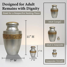 Load image into Gallery viewer, At Peace Memorials Tranquility Silver Urn for Ashes SET