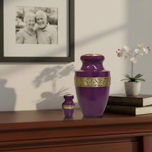 Load image into Gallery viewer, At Peace Memorials Tranquility Dark Purple Urn for Ashes SET