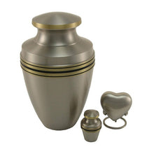 Load image into Gallery viewer, Keepsake Brass Pewter Funeral Cremation Urn for Ashes, 5 Cubic Inches