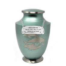 Load image into Gallery viewer, Large/Adult 200 Cubic Inches Solace Dolphin Family Brass Funeral Cremation Urn