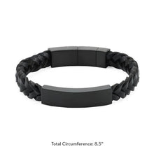 Load image into Gallery viewer, At Peace Memorials Onyx/Black Braided Leather Bracelet