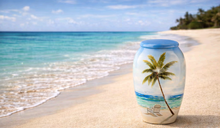 Load image into Gallery viewer, Under The Palm 220 Cubic Inches Large/Adult Funeral Cremation Urn for Ashes