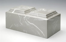 Load image into Gallery viewer, Classic Cultured Marble Companion Urn For Ashes 420 Cubic Inches TSA approved silver gray