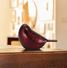 Load image into Gallery viewer, Solid Brass Crimson Songbird Keepsake Funeral Cremation Urn for ashes