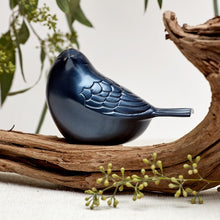 Load image into Gallery viewer, New, Solid Brass Frost Blue Songbird Keepsake Funeral Cremation Urn for ashes