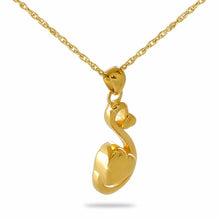 Load image into Gallery viewer, Stainless Steel/Gold Vermeil Heart Teardrop Pendant Cremation Urn w/Necklace