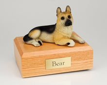 Load image into Gallery viewer, German Shepherd, Tan Pet Funeral Cremation Urn Avail in 3 Diff Colors & 4 Sizes