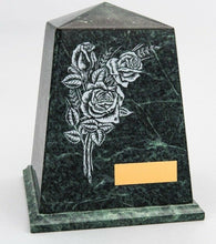 Load image into Gallery viewer, Small/Keepsake 70 Cubic Inch Green Viewpoint Natural Marble Youth Urn for Ashes