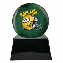 Load image into Gallery viewer, Large/Adult 200 Cubic Inch Green Bay Packers Metal Ball on Cremation Urn Base