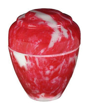 Load image into Gallery viewer, Small/Keepsake 18 Cubic Inch Red Vase Cultured Marble Cremation Urn for Ashes