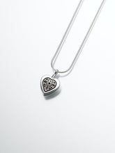 Load image into Gallery viewer, Sterling Silver Heart w/ Filigree Insert Memorial Pendant Funeral Cremation Urn