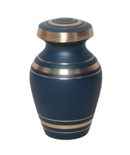 Load image into Gallery viewer, Small/Keepsake 3 Cubic Inches Wedgewood Blue Brass Funeral Cremation Urn