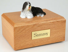 Load image into Gallery viewer, Bearded Collie Pet Funeral Cremation Urn Avail in 3 Different Colors & 4 Sizes