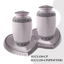 Load image into Gallery viewer, XLarge/Companion 400 Cubic Inch Brass Athens Pewter Funeral Cremation Urn