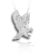 Load image into Gallery viewer, Sterling Silver Eagle Funeral Cremation Urn Pendant for Ashes w/Chain