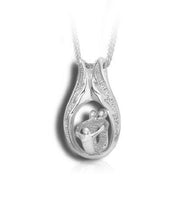 Load image into Gallery viewer, Sterling Silver 2 Adults & 1 Child Funeral Cremation Urn Pendant w/Chain