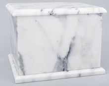 Load image into Gallery viewer, Extra Large 420 Cubic Inches White Natural Marble Companion Cremation Urn