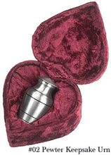 Load image into Gallery viewer, New, Solid Brass Keepsake Funeral Cremation Urn & Heart Box, 3 Cubic Inches