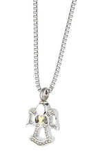 Load image into Gallery viewer, Angels Holding Gold Heart Pendant/Necklace Funeral Cremation Urn for Ashes