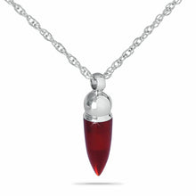 Load image into Gallery viewer, Red & Silver Stainless Steel Pendant/Necklace Funeral Cremation Urn for Ashes