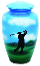 Load image into Gallery viewer, Golfer 210 Cubic Inches Large/Adult Golf Funeral Cremation Urn for Ashes Golfing