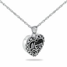Load image into Gallery viewer, Mom Heart Stainless Steel Pendant/Necklace Funeral Cremation Urn for Ashes