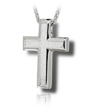Load image into Gallery viewer, Sterling Silver Large Sand Texture Funeral Cremation Urn Pendant w/Chain