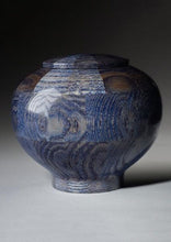 Load image into Gallery viewer, Peony Blue Oak Wood Infant/Child/Pet Funeral Cremation Urn, 90 Cubic Inches