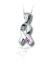 Load image into Gallery viewer, Sterling Silver Ribbon Funeral Cremation Urn Pendant for Ashes w/Chain