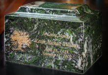 Load image into Gallery viewer, Classic Black Granite Adult Funeral Cremation Urn, 210 Cubic Inches TSA Approved