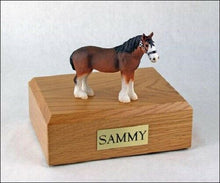 Load image into Gallery viewer, Horse Clydesdale Figurine Funeral Cremation Urn Avail 3 Diff. Colors & 4 Sizes