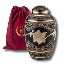 Load image into Gallery viewer, Solid Brass Toledo Keepsake Funeral Cremation Urn w. Heart Box, 3 Cubic Inches