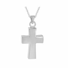 Load image into Gallery viewer, Sterling Silver Pristine Cross Pendant/Necklace Funeral Cremation Urn for Ashes