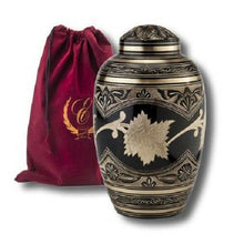 Load image into Gallery viewer, Set of Adult (202 cubic inch) & Keepsake (3 inch) Brass Funeral Cremation Urns