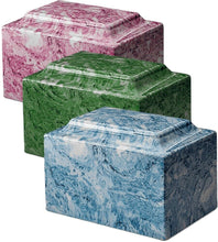 Load image into Gallery viewer, Small/Keepsake Marble Blue & Gold 5 Cubic Inch Cremation Urn Ashes TSA Approved