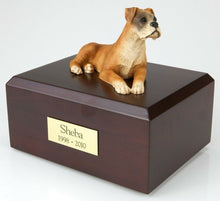Load image into Gallery viewer, Boxer Ears Down Pet Funeral Cremation Urn Avail in 3 Different Colors & 4 Sizes