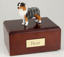 Load image into Gallery viewer, Australian Shepherd Pet Funeral Cremation Urn Avail in 3 Diff Colors & 4 Sizes