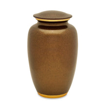 Load image into Gallery viewer, Set of Brown & Gold Aluminum Cremation Urns for Ashes - Adult & 4 Keepsakes