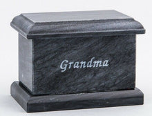 Load image into Gallery viewer, Small.Keepsake 1 Cubic In. Black Evermore Rectangle Natural Marble Cremation Urn