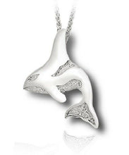 Load image into Gallery viewer, Sterling Silver Orca Whale Funeral Cremation Urn Pendant for Ashes w/Chain