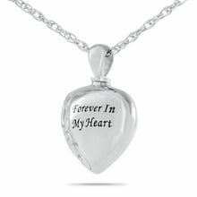 Load image into Gallery viewer, Small/Keepsake Silver Forever in my Heart Steel Pendant Cremation Urn for Ashes