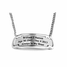 Load image into Gallery viewer, Engraved 3 Inch/3 Line Brass Nameplate Tag For Adult Cremation Urn - Pewter