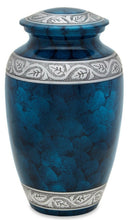 Load image into Gallery viewer, Blue 210 Cubic Inches Large/Adult Funeral Cremation Urn for Ashes