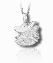 Load image into Gallery viewer, Sterling Silver Lone Wolf Funeral Cremation Urn Pendant for Ashes w/Chain