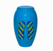 Load image into Gallery viewer, Blue 210 Cubic Inches Large/Adult Flip Flops Funeral Cremation Urn for Ashes