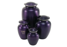 Load image into Gallery viewer, Small/Keepsake Classic Pet Brass Violet Funeral Cremation Urn, 40 Cubic Inches