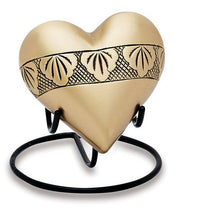 Load image into Gallery viewer, Brass Dignity 3 Cubic Inches Keepsake Heart Funeral Cremation Urn