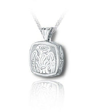 Load image into Gallery viewer, Sterling Silver Haida Eagle Cushion Funeral Cremation Urn Pendant w/Chain