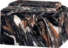 Load image into Gallery viewer, Large/Adult 225 Cubic Inch Tuscany Mission Black Cultured Marble Cremation Urn